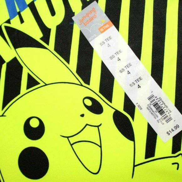 Pokemon Pikachu Boys Neon Yellow Tee NEW! - Picture 4 of 5